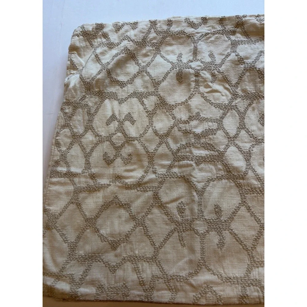 RH Restoration Hardware Textural Seed Stitch Cotton Pillow Cover Sham Euro Ivory